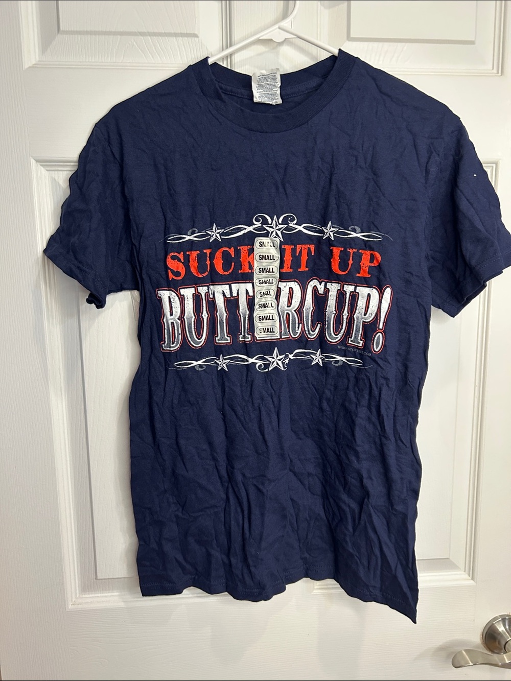Navy Graphic Tee - "Suck It Up Buttercup!"